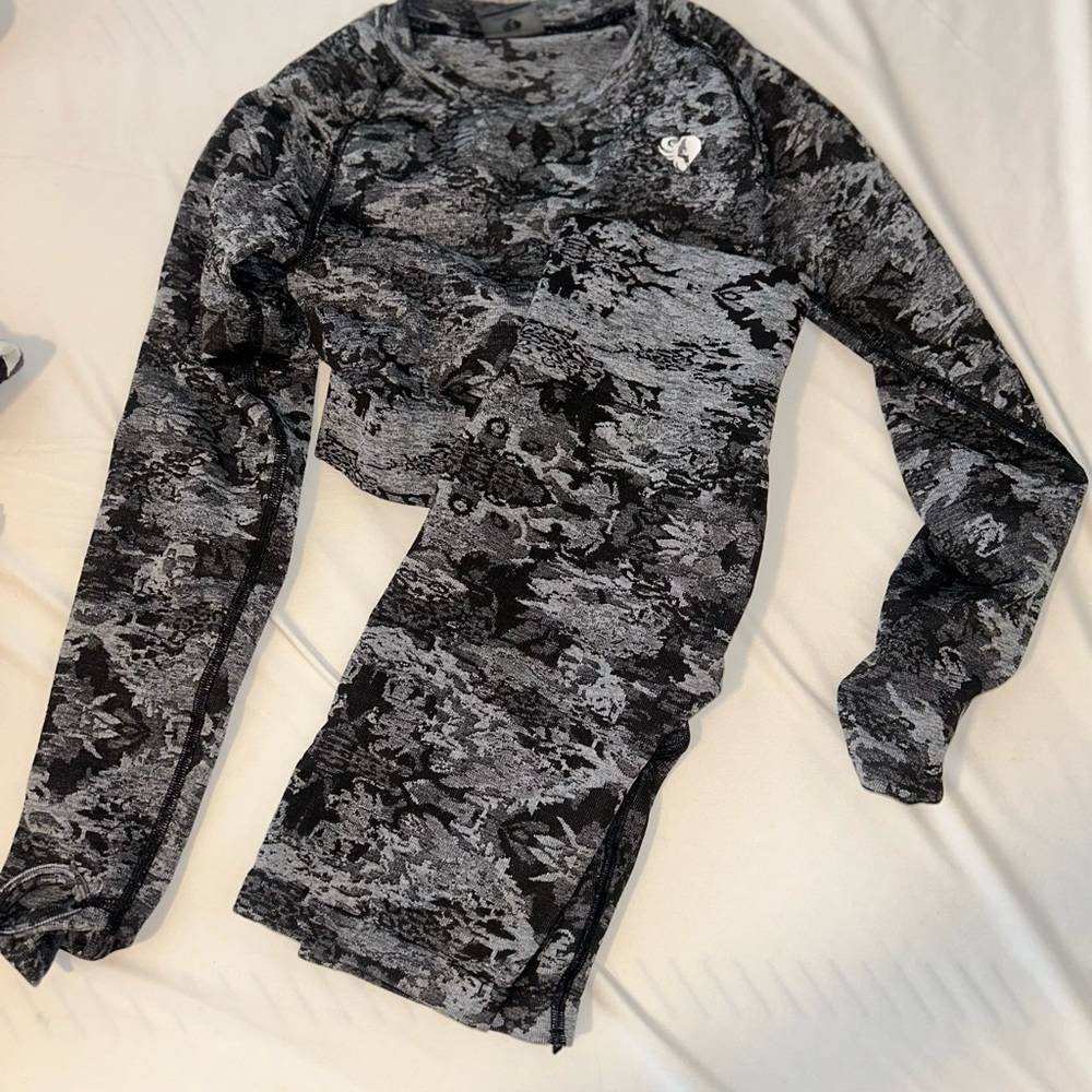 Women's Black and Gray Camouflage Shorts